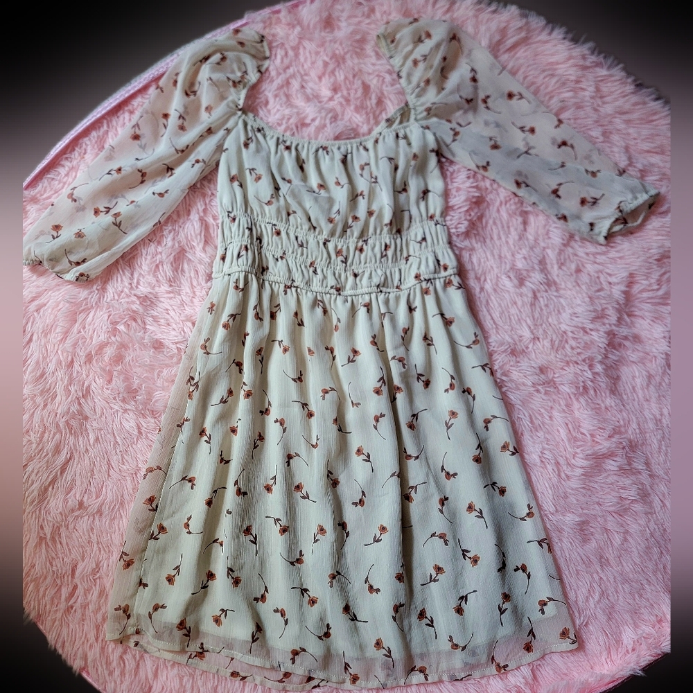 Trixxi Puff Sleeve Floral Dress